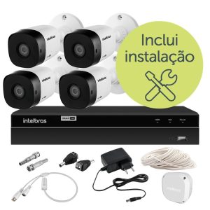 Kit CFTV Intelbras 4 Câmeras HD com Instalação